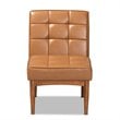 Bowery Hill Tan Walnut Brown Finished Wood Dining Chair