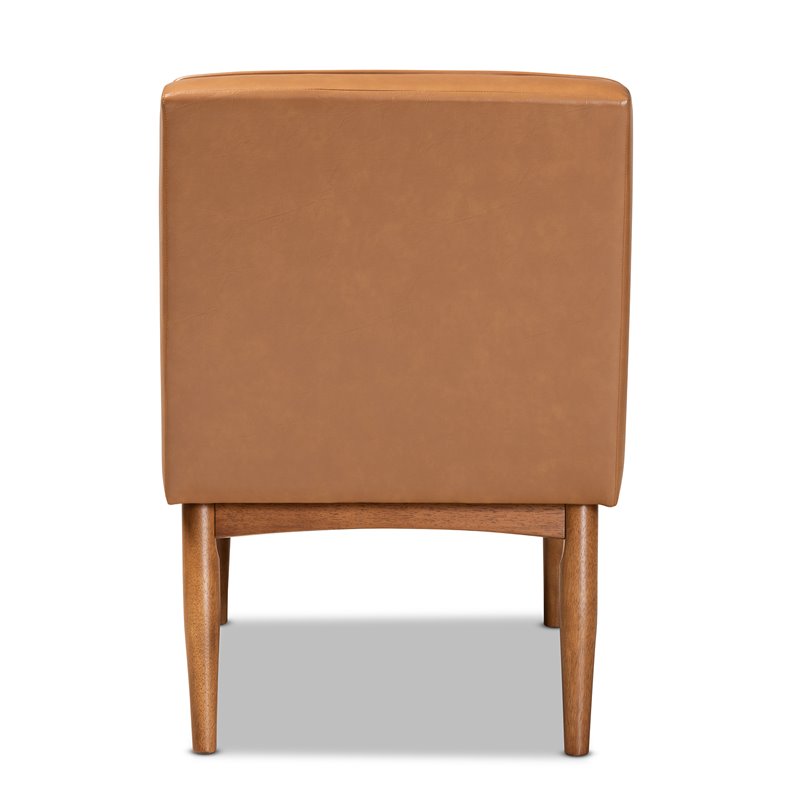 Bowery Hill Tan Walnut Brown Finished Wood Dining Chair