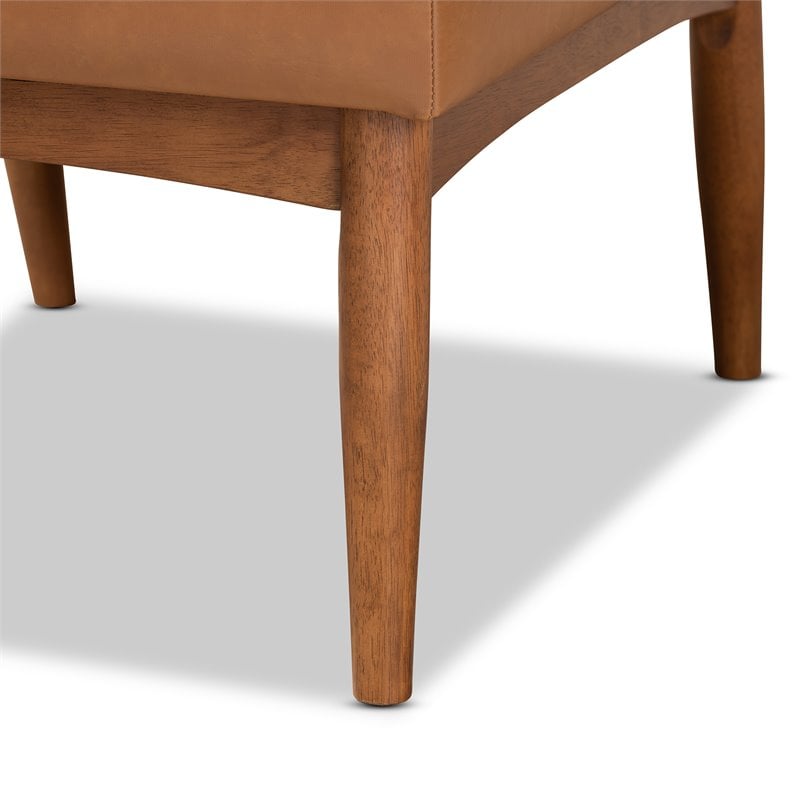 Bowery Hill Tan Walnut Brown Finished Wood Dining Chair