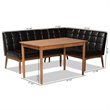 Bowery Hill Brown Finished Wood 3-Piece Dining Nook Set