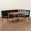 Bowery Hill Brown Finished Wood 3-Piece Dining Nook Set