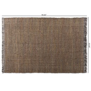 bowery hill modern orange and grey handwoven hemp blend area rug