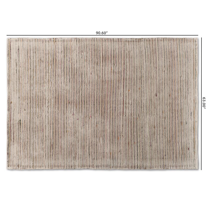 Bowery Hill Contemporary Multi-Colored Hand-Tufted Wool Blend Area Rug