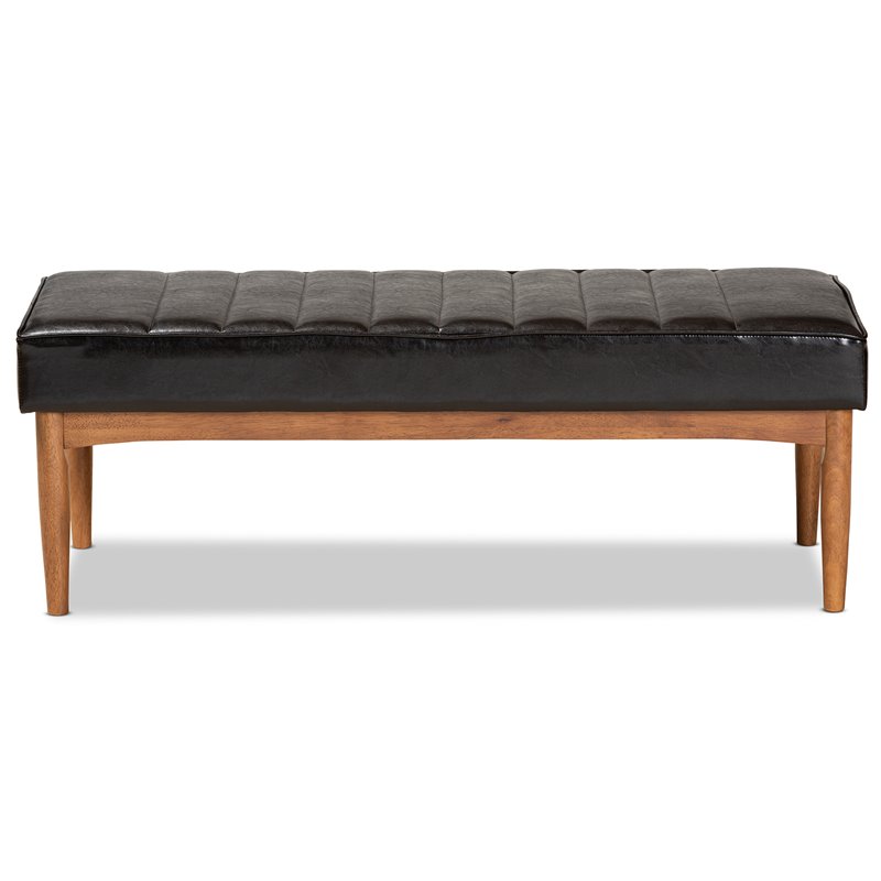Bowery Hill Dark Brown and Brown Finished Wood Dining Bench
