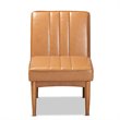 Bowery Hill Mid-Century Tan and Walnut Brown Finished Wood Dining Chair