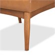 Bowery Hill Mid-Century Tan and Walnut Brown Finished Wood Dining Chair