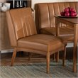 Bowery Hill Mid-Century Tan and Walnut Brown Finished Wood Dining Chair