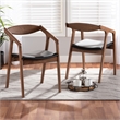 Bowery Hill Black Faux Leather Wood 2-Piece Dining Chair Set