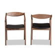 Bowery Hill Black Faux Leather Wood 2-Piece Dining Chair Set