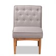 Bowery Hill Grey and Walnut Brown Finished Wood Dining Chair