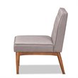 Bowery Hill Grey and Walnut Brown Finished Wood Dining Chair