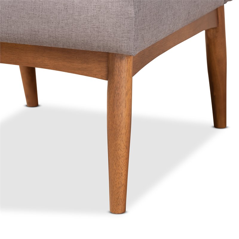 Bowery Hill Grey and Walnut Brown Finished Wood Dining Chair