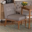 Bowery Hill Grey and Walnut Brown Finished Wood Dining Chair