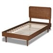 Bowery Hill Walnut Brown Finished Wood Twin Size Platform Bed