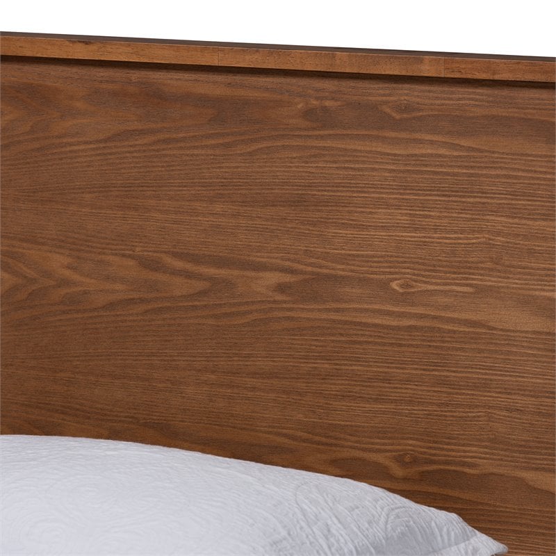 Bowery Hill Walnut Brown Finished Wood Twin Size Platform Bed