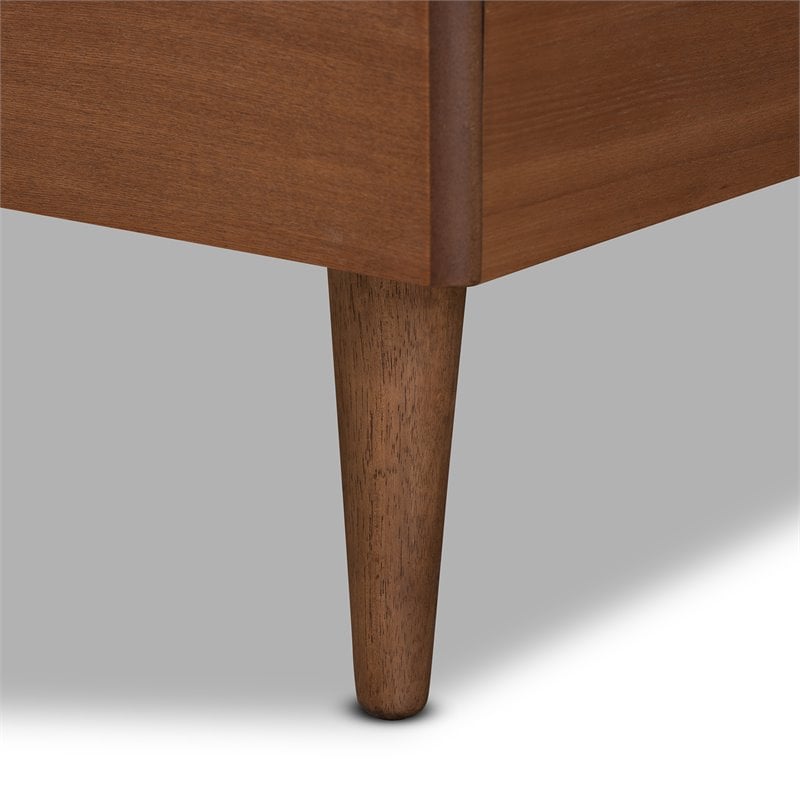 Bowery Hill Walnut Brown Finished Wood Twin Size Platform Bed