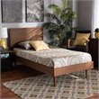 Bowery Hill Walnut Brown Finished Wood Twin Size Platform Bed