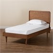 Bowery Hill Walnut Brown Finished Wood Twin Size Platform Bed