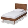 Bowery Hill Walnut Brown Finished Wood Twin Size Platform Bed