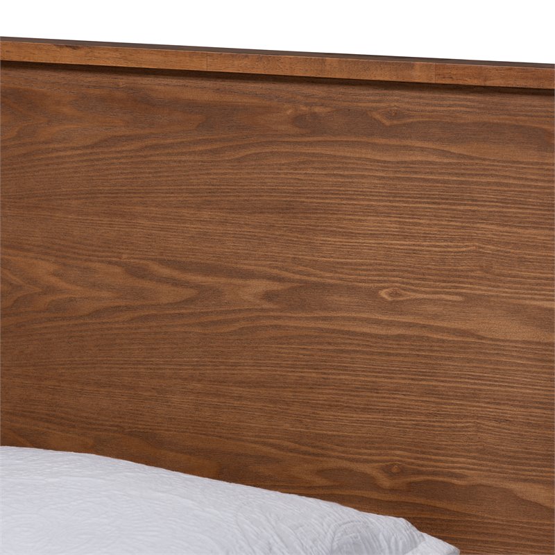 Bowery Hill Walnut Brown Finished Wood Twin Size Platform Bed