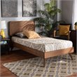 Bowery Hill Walnut Brown Finished Wood Twin Size Platform Bed