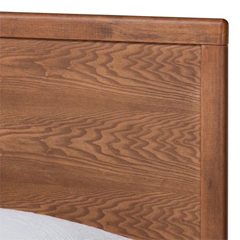 Bowery Hill Walnut Brown Finished Wood Twin Size Platform Bed