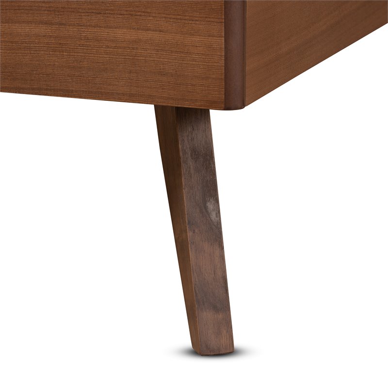 Bowery Hill Walnut Brown Finished Wood Twin Size Platform Bed