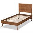 Bowery Hill Walnut Brown Finished Wood Twin Size Platform Bed