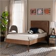 Bowery Hill Walnut Brown Finished Wood Twin Size Platform Bed