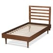 Bowery Hill Walnut Brown Finished Wood Twin Size Platform Bed