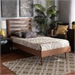 Bowery Hill Walnut Brown Finished Wood Twin Size Platform Bed