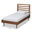 Bowery Hill Walnut Brown Finished Wood Twin Size Platform Bed