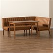 Bowery Hill Tan and Brown Finished Wood 3-Piece Dining Nook Set