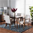 Bowery Hill Beige Walnut Brown Finished Wood 5-Piece Dining Set