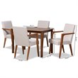Bowery Hill Beige Walnut Brown Finished Wood 5-Piece Dining Set