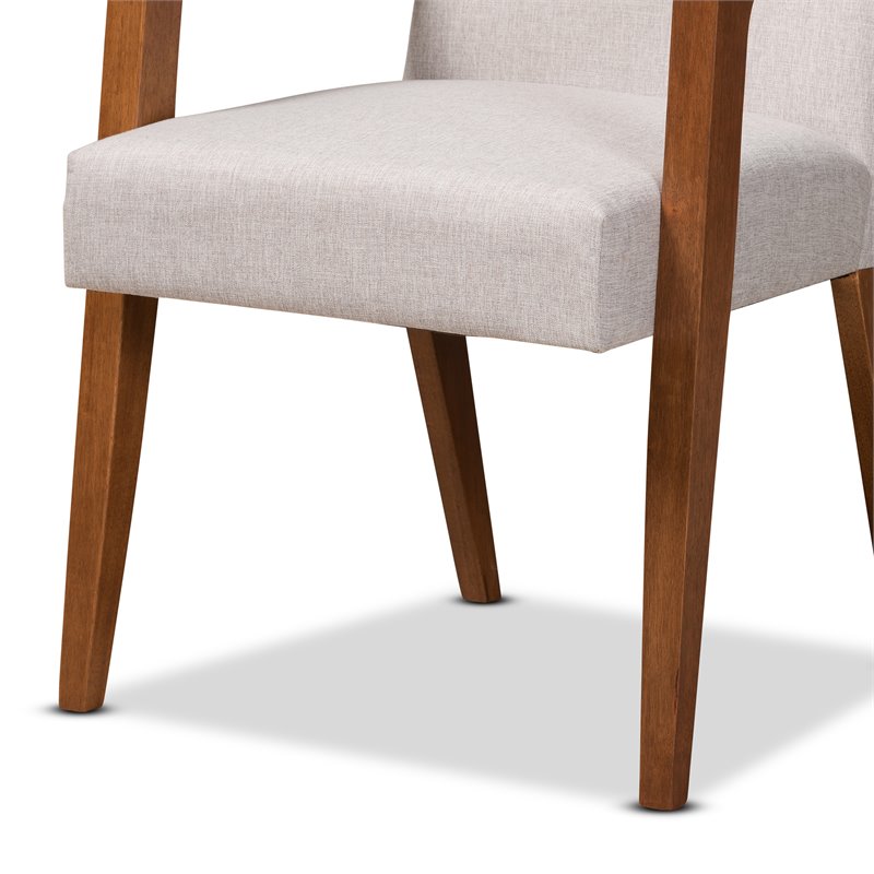 Bowery Hill Beige Walnut Brown Finished Wood 7-Piece Dining Set