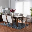 Bowery Hill Beige Walnut Brown Finished Wood 7-Piece Dining Set