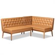 Bowery Hill Tan and Walnut Brown Finished Wood 2-Piece Dining Set