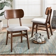 Bowery Hill Grey and Brown Finished Wood 2-Piece Dining Chair Set