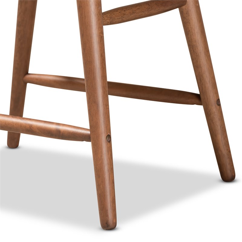 Bowery Hill Contemporary Grey and Walnut Brown Finished Wood 2-Piece Stool Set