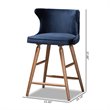 Bowery Hill Blue and Walnut Brown Finished Wood 2-Piece Stool Set
