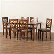 Bowery Hill Grey and Walnut Brown Finished Wood 7-Piece Dining Set