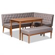 Bowery Hill Grey and Walnut Brown Finished Wood 4-Piece Dining Set