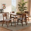 Bowery Hill Grey and Walnut Brown Finished Wood 5-Piece Dining Set