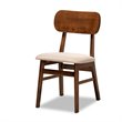 Bowery Hill Wood Walnut Brown Dining Set Rectangular Upholstered 5-Piece Unassembled