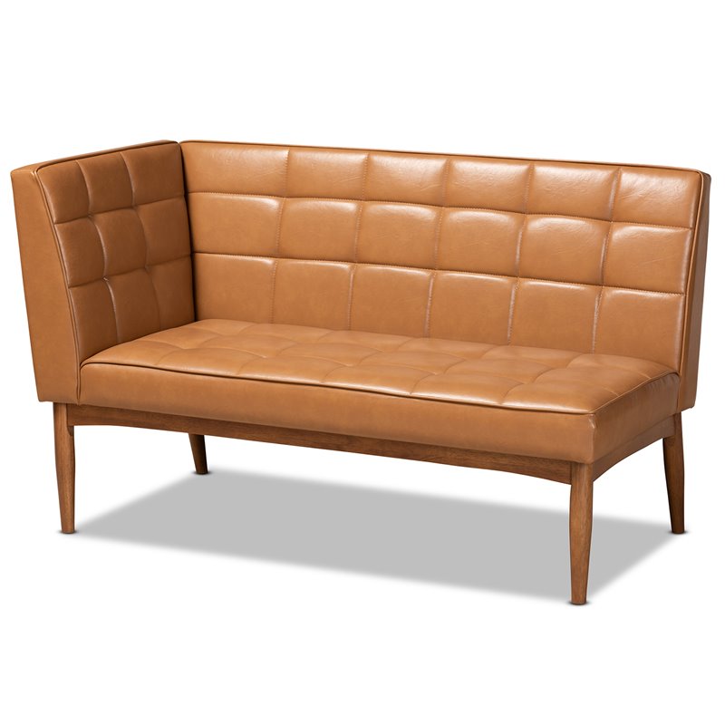 Bowery Hill Tan Walnut Brown Finished Wood 3-Piece Dining Nook Set