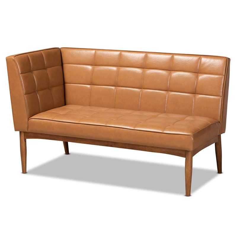 Bowery Hill Tan Walnut Brown Finished Wood 5-Piece Dining Nook Set