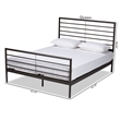 Bowery Hill Industrial Black Finished Metal Full Size Platform Bed