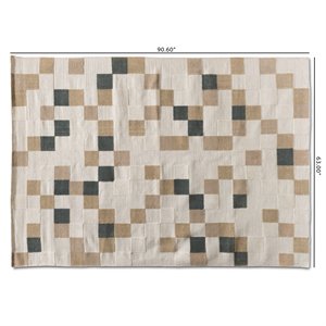 bowery hill modern ivory and grey handwoven pet yarn indoor and outdoor rug