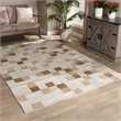 Bowery Hill Modern Ivory and Beige Handwoven PET Yarn Indoor and Outdoor Rug